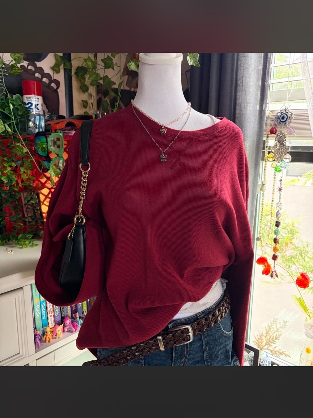 Old Navy Burgundy/Red Thermal Long Sleeve